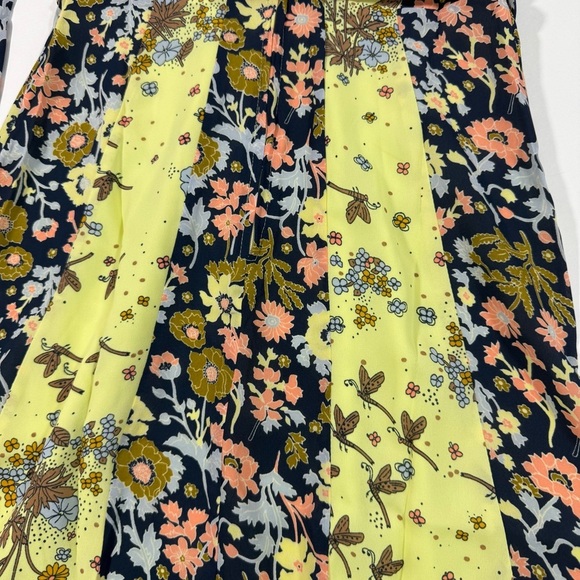 New ModCloth Unique Persona Midi Dress Yellow Navy Floral - Picture 4 of 8